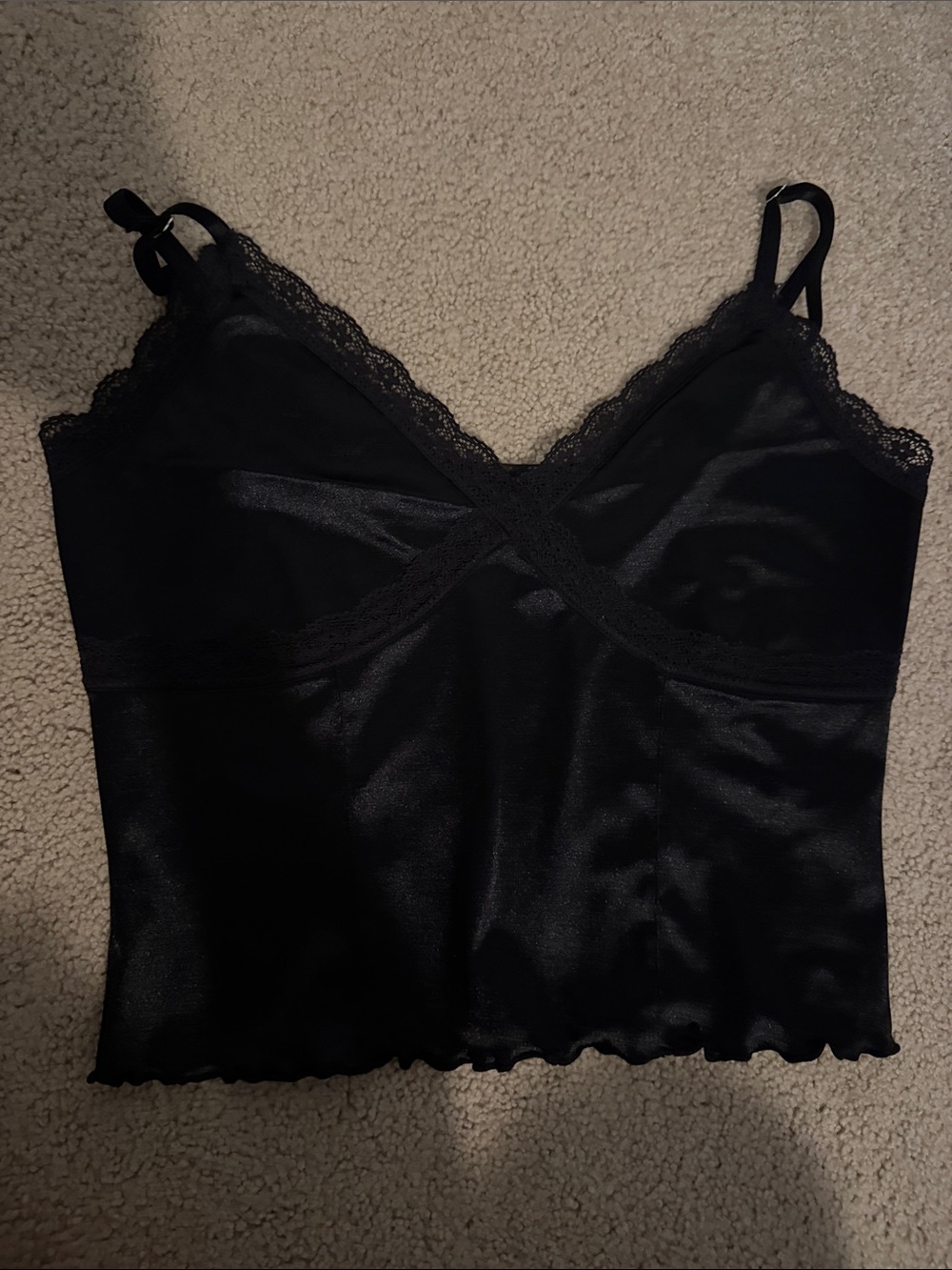 H&M Black Lace-Trim Cami